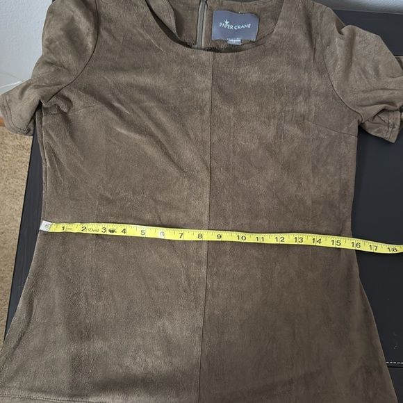 Paper Crane Suede Grey Green Dress Size Large - Picture 7 of 7